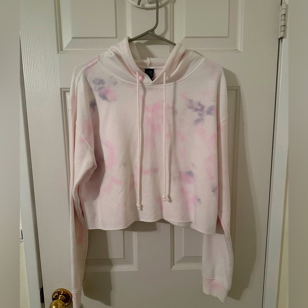 NWOT Wild Fable Multi-Colored Cropped Pullover Hoodie Size Medium